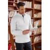 imageCOOFANDY Mens Quarter Zip Up Sweaters Slim Fit Lightweight Mock Neck Pullover Casual Polo SweatersWhite