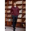 imageCOOFANDY Mens Quarter Zip Up Sweaters Slim Fit Lightweight Mock Neck Pullover Casual Polo SweatersWine Red