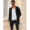 imageCOOFANDY Mens Ruffle Shawl Collar Cardigan Open Front Lightweight Long Length Drape Cape Overcoat with PocketsBlack