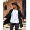 imageCOOFANDY Mens Ruffle Shawl Collar Cardigan Open Front Lightweight Long Length Drape Cape Overcoat with PocketsBlack