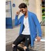 imageCOOFANDY Mens Ruffle Shawl Collar Cardigan Open Front Lightweight Long Length Drape Cape Overcoat with PocketsBlue