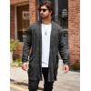 imageCOOFANDY Mens Ruffle Shawl Collar Cardigan Open Front Lightweight Long Length Drape Cape Overcoat with PocketsHeather Black