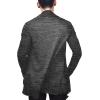 imageCOOFANDY Mens Ruffle Shawl Collar Cardigan Open Front Lightweight Long Length Drape Cape Overcoat with PocketsHeather Black