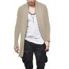 imageCOOFANDY Mens Ruffle Shawl Collar Cardigan Open Front Lightweight Long Length Drape Cape Overcoat with PocketsKhaki