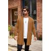 imageCOOFANDY Mens Ruffle Shawl Collar Cardigan Open Front Lightweight Long Length Drape Cape Overcoat with PocketsLight Brown