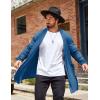 imageCOOFANDY Mens Ruffle Shawl Collar Cardigan Open Front Lightweight Long Length Drape Cape Overcoat with PocketsNavy Blue