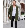 imageCOOFANDY Mens Ruffle Shawl Collar Cardigan Open Front Lightweight Long Length Drape Cape Overcoat with PocketsOlive Green