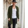 imageCOOFANDY Mens Ruffle Shawl Collar Cardigan Open Front Lightweight Long Length Drape Cape Overcoat with PocketsOlive Green