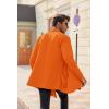 imageCOOFANDY Mens Ruffle Shawl Collar Cardigan Open Front Lightweight Long Length Drape Cape Overcoat with PocketsOrange