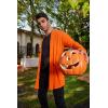 imageCOOFANDY Mens Ruffle Shawl Collar Cardigan Open Front Lightweight Long Length Drape Cape Overcoat with PocketsOrange