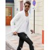 imageCOOFANDY Mens Ruffle Shawl Collar Cardigan Open Front Lightweight Long Length Drape Cape Overcoat with PocketsWhite