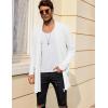 imageCOOFANDY Mens Ruffle Shawl Collar Cardigan Open Front Lightweight Long Length Drape Cape Overcoat with PocketsWhite
