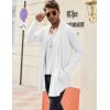 imageCOOFANDY Mens Ruffle Shawl Collar Cardigan Open Front Lightweight Long Length Drape Cape Overcoat with PocketsWhite