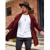 imageCOOFANDY Mens Ruffle Shawl Collar Cardigan Open Front Lightweight Long Length Drape Cape Overcoat with PocketsWine Red