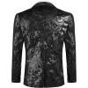 imageCOOFANDY Mens Sequin Blazer Sparkly Glitter Jacket Shiny Floral Suit Jacket Stylish Party Wedding Banquet Prom TuxedoBlack