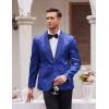 imageCOOFANDY Mens Sequin Blazer Sparkly Glitter Jacket Shiny Floral Suit Jacket Stylish Party Wedding Banquet Prom TuxedoBlue