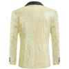 imageCOOFANDY Mens Sequin Blazer Sparkly Glitter Jacket Shiny Floral Suit Jacket Stylish Party Wedding Banquet Prom TuxedoChampagne