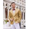 imageCOOFANDY Mens Sequin Blazer Sparkly Glitter Jacket Shiny Floral Suit Jacket Stylish Party Wedding Banquet Prom TuxedoGold