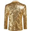 imageCOOFANDY Mens Sequin Blazer Sparkly Glitter Jacket Shiny Floral Suit Jacket Stylish Party Wedding Banquet Prom TuxedoGold