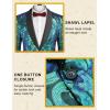 imageCOOFANDY Mens Sequin Blazer Sparkly Glitter Jacket Shiny Floral Suit Jacket Stylish Party Wedding Banquet Prom TuxedoGreen