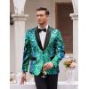 imageCOOFANDY Mens Sequin Blazer Sparkly Glitter Jacket Shiny Floral Suit Jacket Stylish Party Wedding Banquet Prom TuxedoGreen