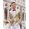 imageCOOFANDY Mens Sequin Blazer Sparkly Glitter Jacket Shiny Floral Suit Jacket Stylish Party Wedding Banquet Prom TuxedoLight Gold