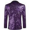 imageCOOFANDY Mens Sequin Blazer Sparkly Glitter Jacket Shiny Floral Suit Jacket Stylish Party Wedding Banquet Prom TuxedoPurple