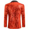 imageCOOFANDY Mens Sequin Blazer Sparkly Glitter Jacket Shiny Floral Suit Jacket Stylish Party Wedding Banquet Prom TuxedoRed  Black Lapel