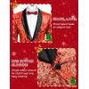 imageCOOFANDY Mens Sequin Blazer Sparkly Glitter Jacket Shiny Floral Suit Jacket Stylish Party Wedding Banquet Prom TuxedoRed  Black Lapel