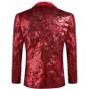 imageCOOFANDY Mens Sequin Blazer Sparkly Glitter Jacket Shiny Floral Suit Jacket Stylish Party Wedding Banquet Prom TuxedoRed