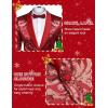 imageCOOFANDY Mens Sequin Blazer Sparkly Glitter Jacket Shiny Floral Suit Jacket Stylish Party Wedding Banquet Prom TuxedoRed