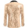 imageCOOFANDY Mens Sequin Blazer Sparkly Glitter Jacket Shiny Floral Suit Jacket Stylish Party Wedding Banquet Prom TuxedoRose Gold