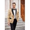imageCOOFANDY Mens Sequin Blazer Sparkly Glitter Jacket Shiny Floral Suit Jacket Stylish Party Wedding Banquet Prom TuxedoRose Gold