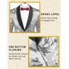 imageCOOFANDY Mens Sequin Blazer Sparkly Glitter Jacket Shiny Floral Suit Jacket Stylish Party Wedding Banquet Prom TuxedoSilver  Black Lapel