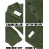 imageCOOFANDY Mens Shawl Collar Cardigan Sweater Slim Fit Cable Knit Button up Sweater with PocketsArmy Green