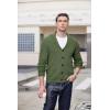 imageCOOFANDY Mens Shawl Collar Cardigan Sweater Slim Fit Cable Knit Button up Sweater with PocketsArmy Green