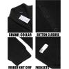 imageCOOFANDY Mens Shawl Collar Cardigan Sweater Slim Fit Cable Knit Button up Sweater with PocketsBlack