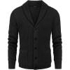 imageCOOFANDY Mens Shawl Collar Cardigan Sweater Slim Fit Cable Knit Button up Sweater with PocketsBlack
