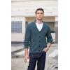imageCOOFANDY Mens Shawl Collar Cardigan Sweater Slim Fit Cable Knit Button up Sweater with PocketsBlue Heather