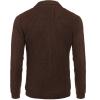imageCOOFANDY Mens Shawl Collar Cardigan Sweater Slim Fit Cable Knit Button up Sweater with PocketsBrown
