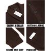 imageCOOFANDY Mens Shawl Collar Cardigan Sweater Slim Fit Cable Knit Button up Sweater with PocketsBrown