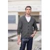 imageCOOFANDY Mens Shawl Collar Cardigan Sweater Slim Fit Cable Knit Button up Sweater with PocketsDark Grey