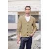 imageCOOFANDY Mens Shawl Collar Cardigan Sweater Slim Fit Cable Knit Button up Sweater with PocketsDark Khaki