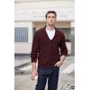 imageCOOFANDY Mens Shawl Collar Cardigan Sweater Slim Fit Cable Knit Button up Sweater with PocketsDark Red