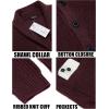 imageCOOFANDY Mens Shawl Collar Cardigan Sweater Slim Fit Cable Knit Button up Sweater with PocketsDark Red