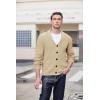 imageCOOFANDY Mens Shawl Collar Cardigan Sweater Slim Fit Cable Knit Button up Sweater with PocketsKhaki