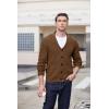 imageCOOFANDY Mens Shawl Collar Cardigan Sweater Slim Fit Cable Knit Button up Sweater with PocketsLight Caramel