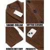 imageCOOFANDY Mens Shawl Collar Cardigan Sweater Slim Fit Cable Knit Button up Sweater with PocketsLight Caramel