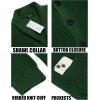 imageCOOFANDY Mens Shawl Collar Cardigan Sweater Slim Fit Cable Knit Button up Sweater with PocketsLight Green