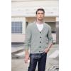 imageCOOFANDY Mens Shawl Collar Cardigan Sweater Slim Fit Cable Knit Button up Sweater with PocketsLight Grey